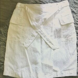 White Wrap Skirt with Pockets